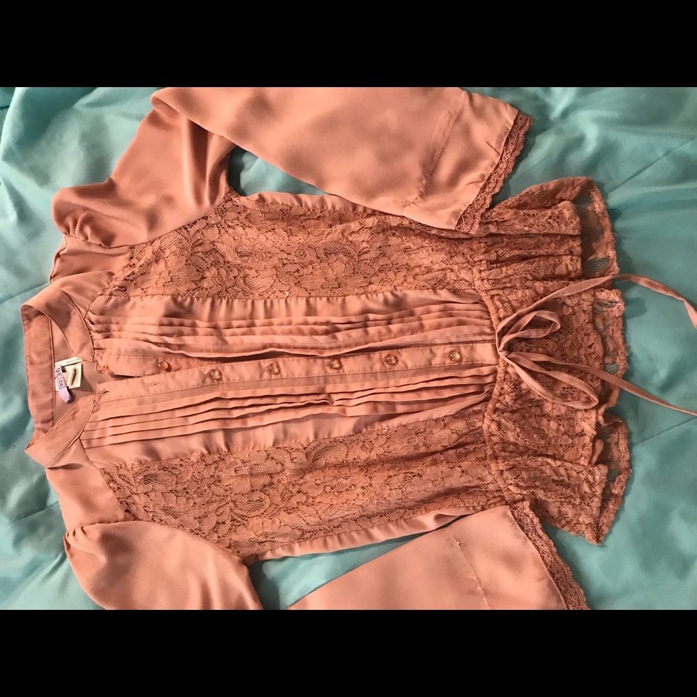 Rose Button Down Blouse - image 1